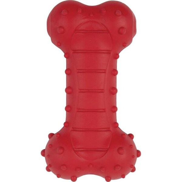 Dogzilla Dog Toy, L, Treat Bone, Rubber, Red 52038 Zoro